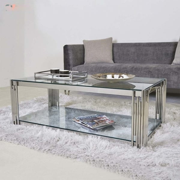 Silver stainless steel table